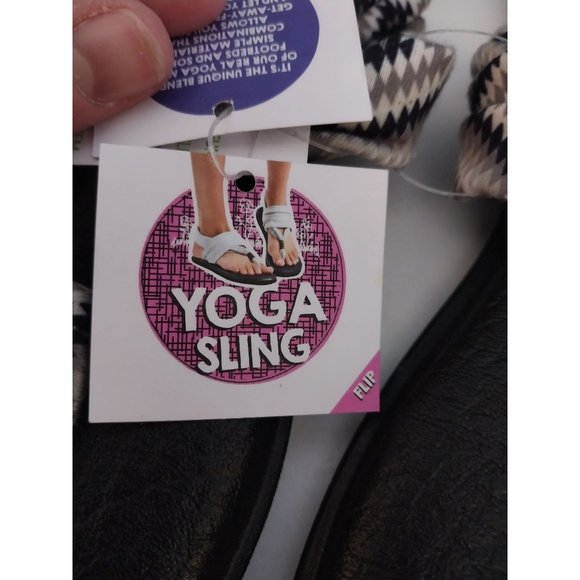 NWT Sanuk Yoga Mat Sling Back Flat Sandal Gray Black White Print New Sz 7 - Picture 11 of 12